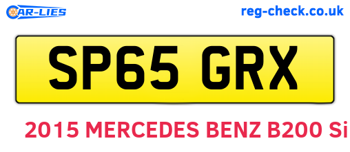 SP65GRX are the vehicle registration plates.