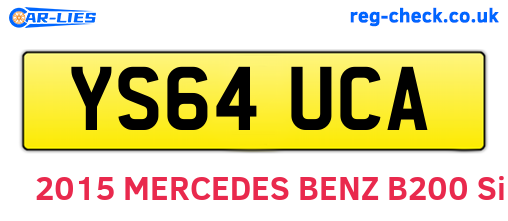YS64UCA are the vehicle registration plates.