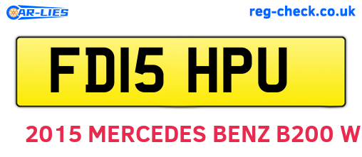 FD15HPU are the vehicle registration plates.