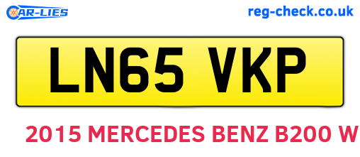 LN65VKP are the vehicle registration plates.