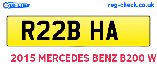 R22BHA are the vehicle registration plates.
