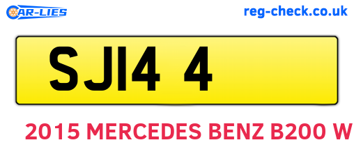 SJI44 are the vehicle registration plates.