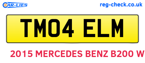 TM04ELM are the vehicle registration plates.