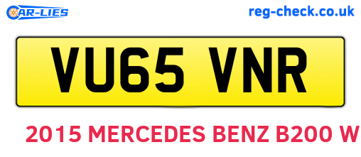 VU65VNR are the vehicle registration plates.