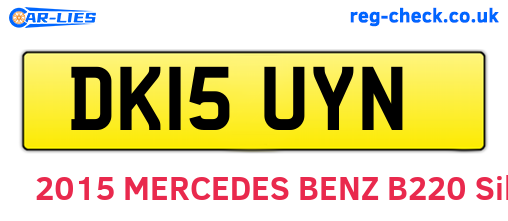 DK15UYN are the vehicle registration plates.