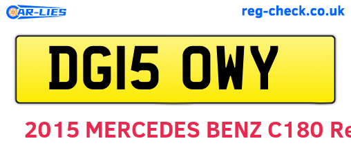 DG15OWY are the vehicle registration plates.