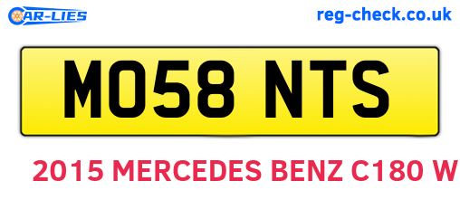 MO58NTS are the vehicle registration plates.