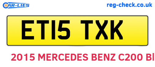 ET15TXK are the vehicle registration plates.