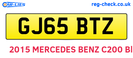 GJ65BTZ are the vehicle registration plates.