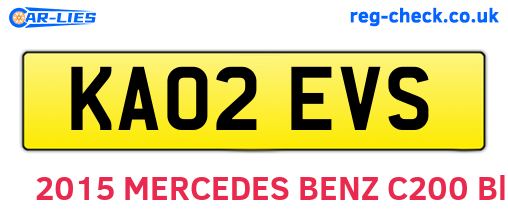 KA02EVS are the vehicle registration plates.