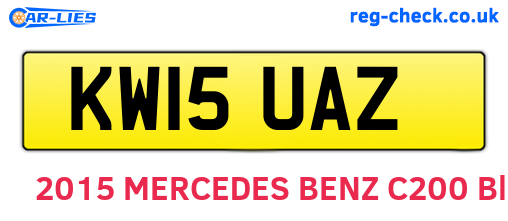 KW15UAZ are the vehicle registration plates.