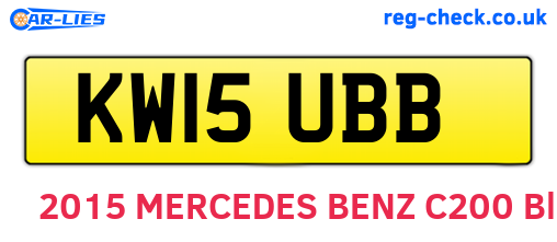 KW15UBB are the vehicle registration plates.