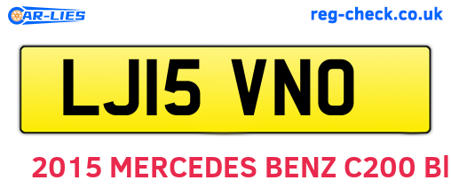 LJ15VNO are the vehicle registration plates.