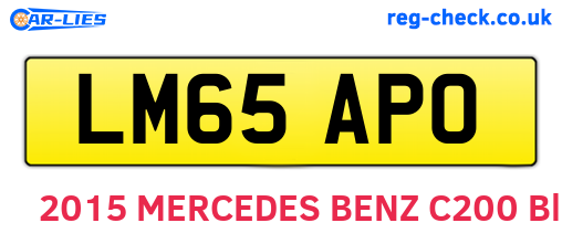 LM65APO are the vehicle registration plates.
