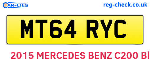 MT64RYC are the vehicle registration plates.