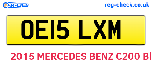 OE15LXM are the vehicle registration plates.