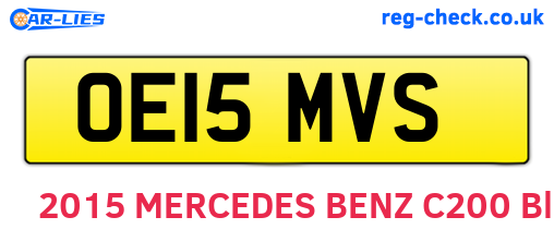 OE15MVS are the vehicle registration plates.