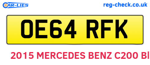 OE64RFK are the vehicle registration plates.