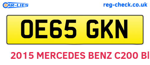 OE65GKN are the vehicle registration plates.