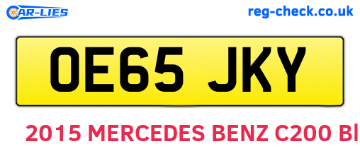OE65JKY are the vehicle registration plates.