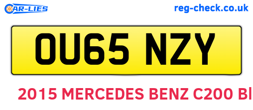 OU65NZY are the vehicle registration plates.