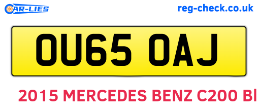 OU65OAJ are the vehicle registration plates.