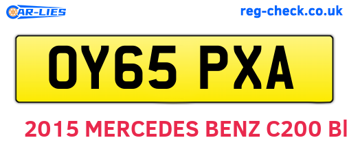 OY65PXA are the vehicle registration plates.