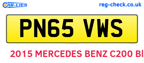 PN65VWS are the vehicle registration plates.
