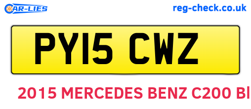 PY15CWZ are the vehicle registration plates.