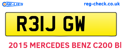 R31JGW are the vehicle registration plates.
