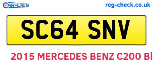 SC64SNV are the vehicle registration plates.