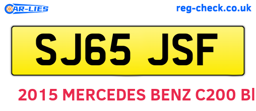 SJ65JSF are the vehicle registration plates.