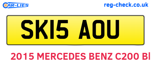 SK15AOU are the vehicle registration plates.