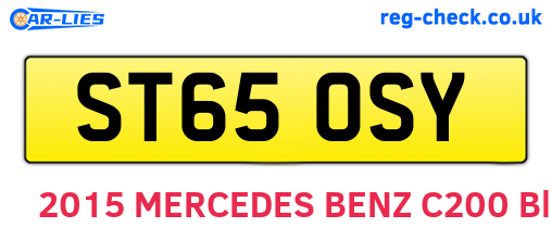 ST65OSY are the vehicle registration plates.