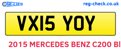 VX15YOY are the vehicle registration plates.