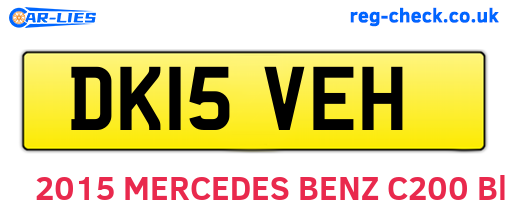DK15VEH are the vehicle registration plates.