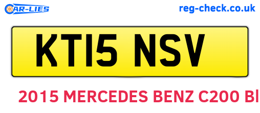 KT15NSV are the vehicle registration plates.