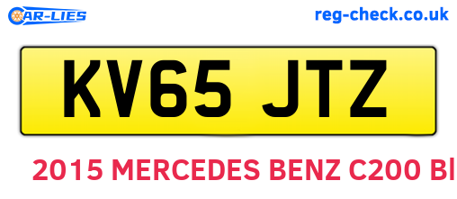 KV65JTZ are the vehicle registration plates.