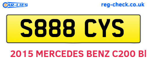 S888CYS are the vehicle registration plates.