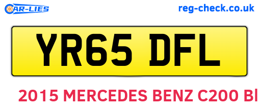 YR65DFL are the vehicle registration plates.
