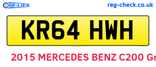 KR64HWH are the vehicle registration plates.