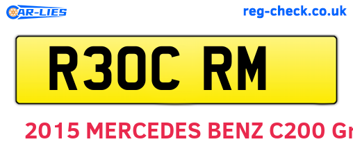 R30CRM are the vehicle registration plates.