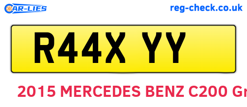 R44XYY are the vehicle registration plates.
