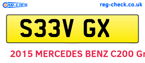 S33VGX are the vehicle registration plates.