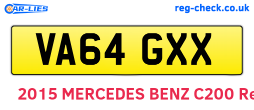 VA64GXX are the vehicle registration plates.