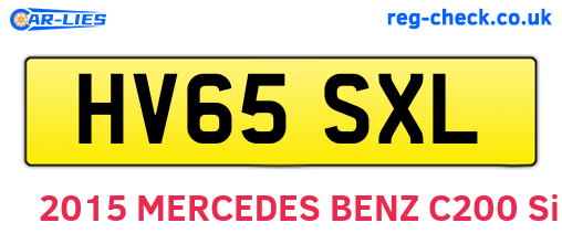 HV65SXL are the vehicle registration plates.