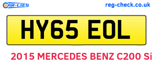 HY65EOL are the vehicle registration plates.