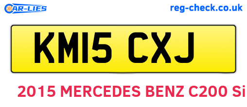 KM15CXJ are the vehicle registration plates.