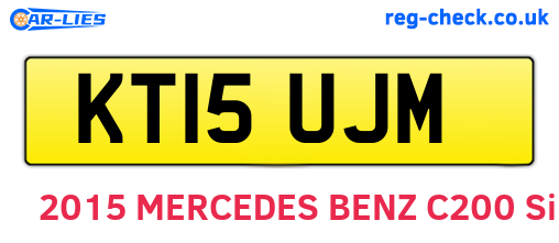 KT15UJM are the vehicle registration plates.