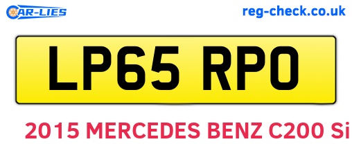 LP65RPO are the vehicle registration plates.